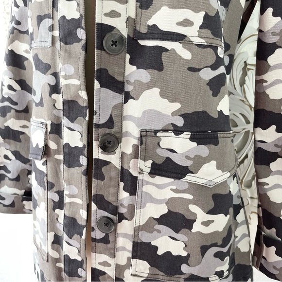 {L'AGENCE} Cromwell Button-Front Camo-Print Military Jacket, Size XS - Picture 5 of 10